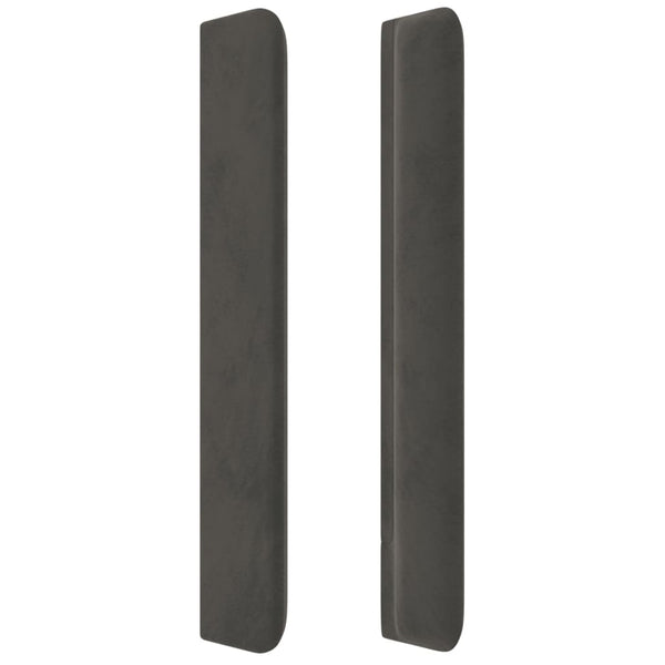 vidaXL Tête de lit avec oreilles Gris foncé 203x16x118/128 cm Velours