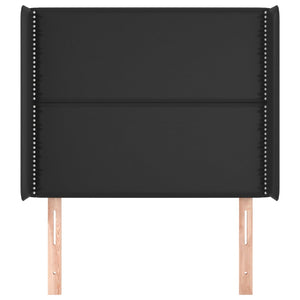 Kopfteil mit Ohren Schwarz 93x16x118/128 cm Kunstleder