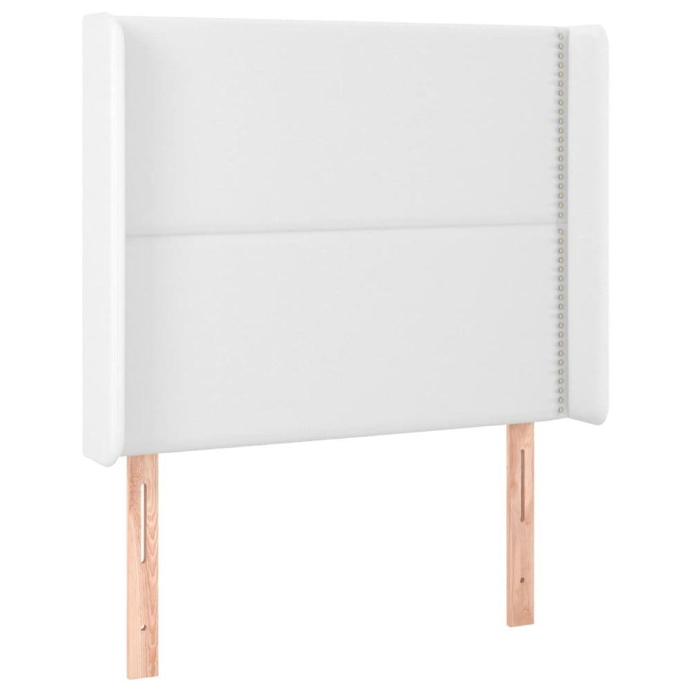 vidaXL Tête de lit à oreilles Blanc 93x16x118/128 cm Similicuir