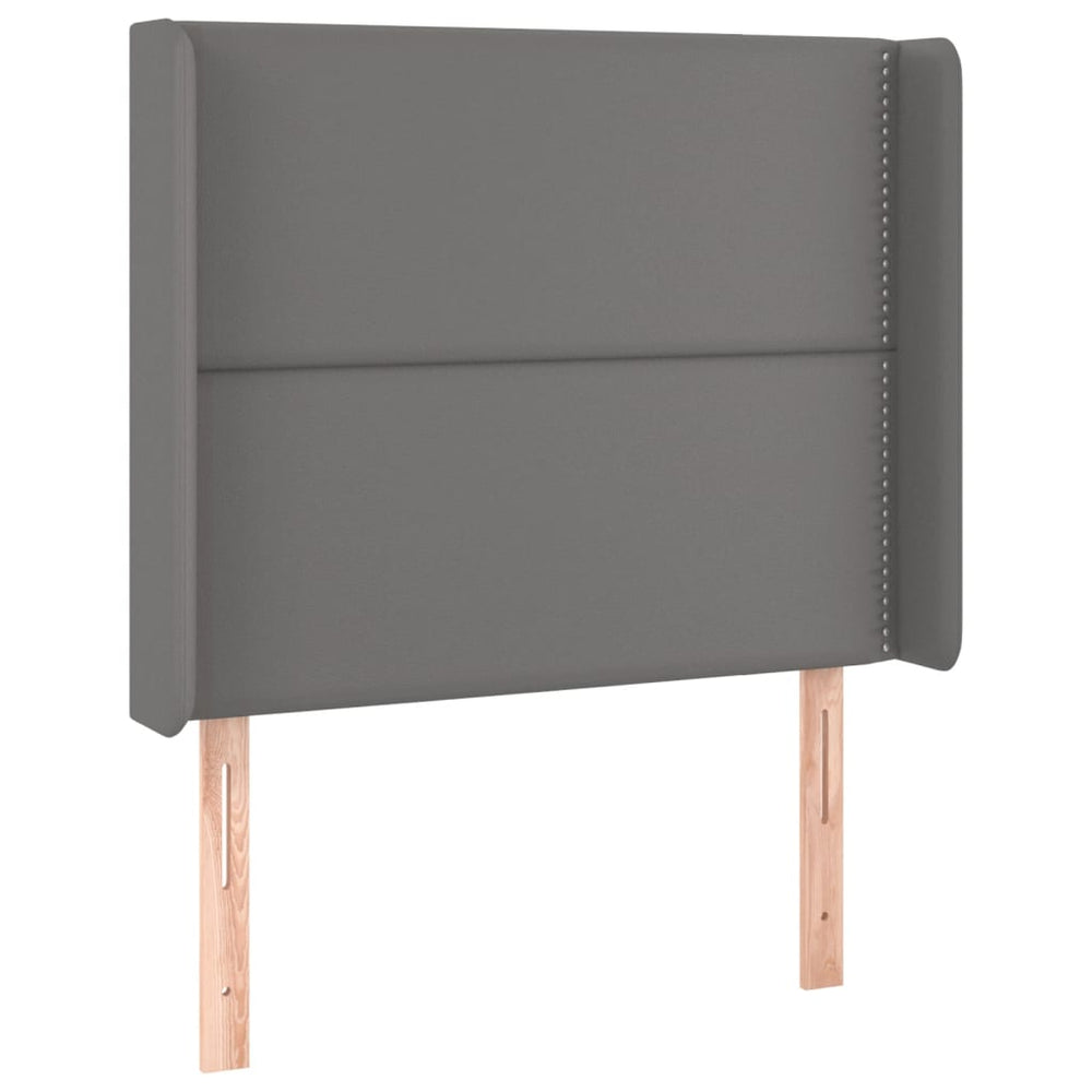 vidaXL Tête de lit à oreilles gris 93x16x118/128 cm en similicuir