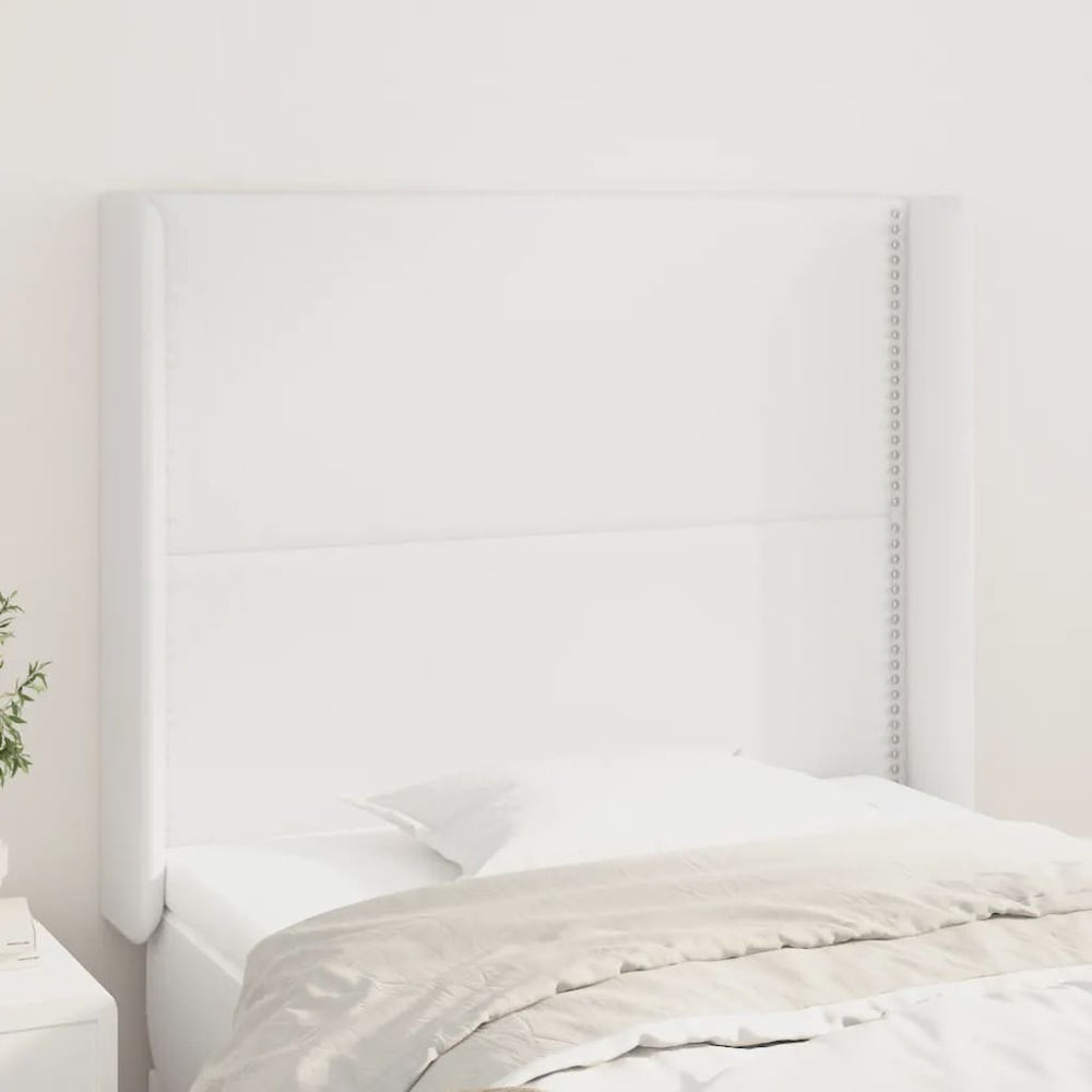 vidaXL Tête de lit à oreilles Blanc 103x16x118/128 cm Similicuir