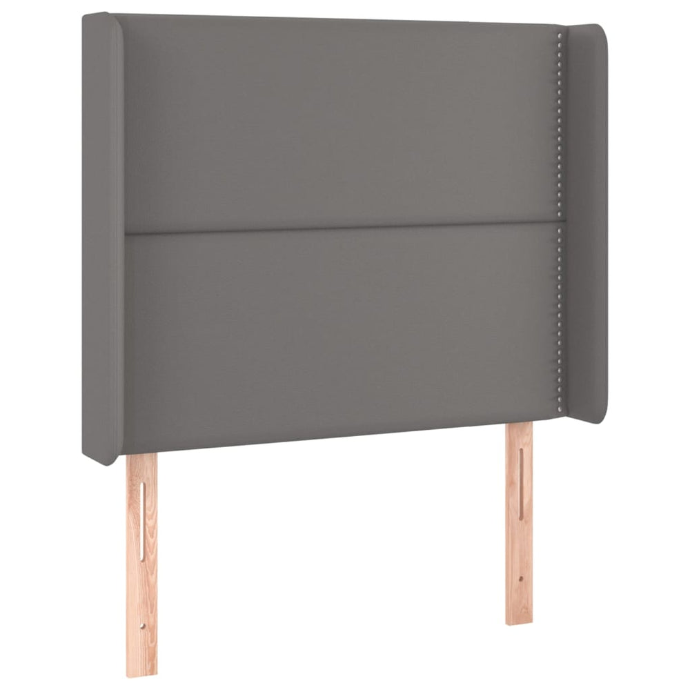 vidaXL Tête de lit à oreilles Gris 103x16x118/128 cm Similicuir