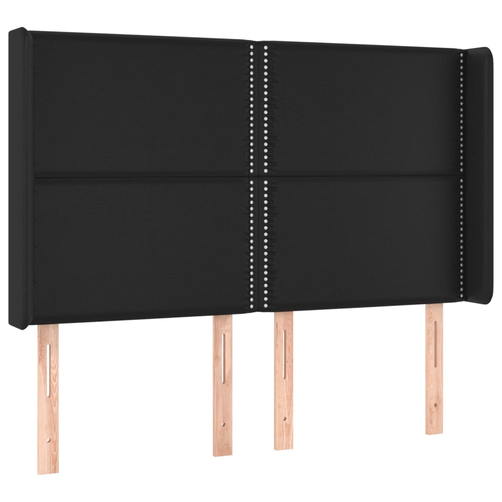 vidaXL Tête de lit à oreilles Noir 147x16x118/128 cm Similicuir