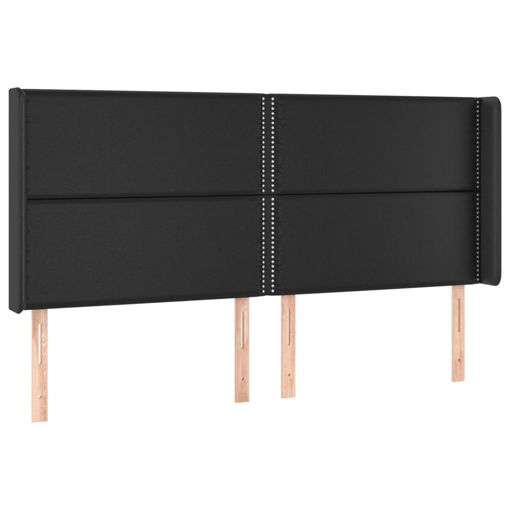 vidaXL Tête de lit à oreilles Noir 183x16x118/128 cm Similicuir