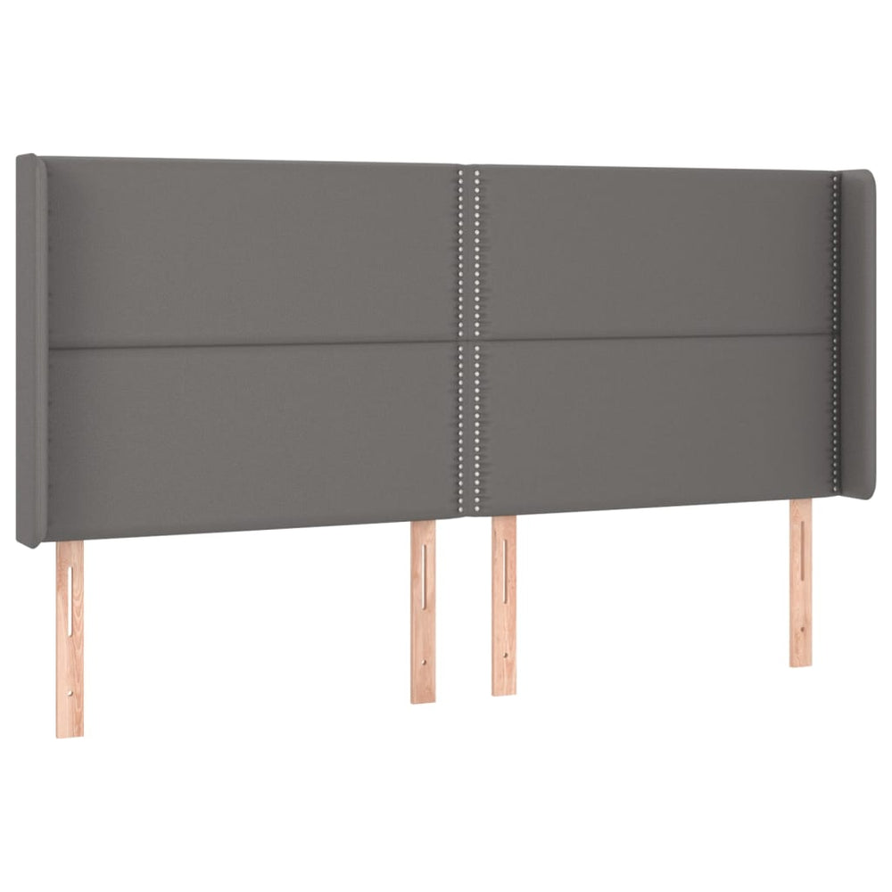 vidaXL Tête de lit à oreilles Gris 183x16x118/128 cm Similicuir