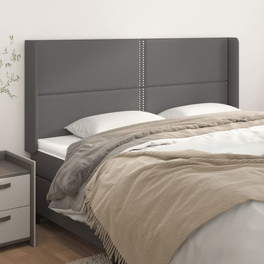 vidaXL Tête de lit à oreilles Gris 183x16x118/128 cm Similicuir