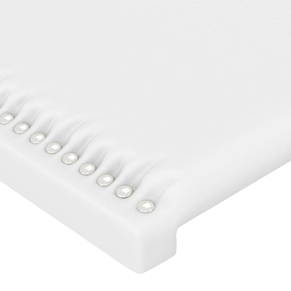 Kopfteil mit Ohren Weiß 203x16x118/128 cm Kunstleder
