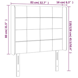 Kopfteil mit Ohren Dunkelgrau 83x16x118/128 cm Stoff