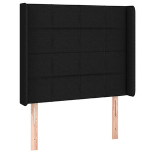 vidaXL Tête de lit à oreilles Noir 83x16x118/128 cm Tissu