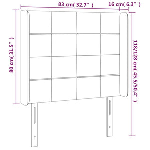 Kopfteil mit Ohren Dunkelbraun 83x16x118/128 cm Stoff
