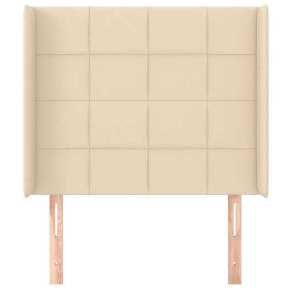 Kopfteil mit Ohren Creme 83x16x118/128 cm Stoff