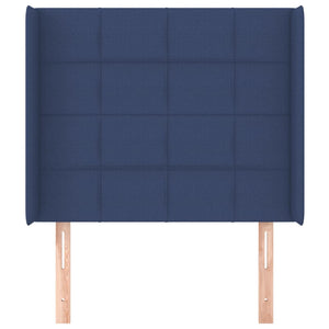 Kopfteil mit Ohren Blau 83x16x118/128 cm Stoff