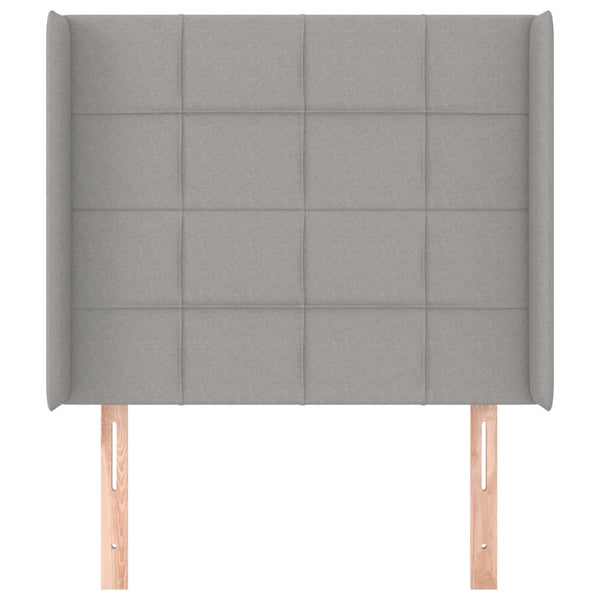 vidaXL Tête de lit à oreilles Gris clair 93x16x118/128 cm Tissu