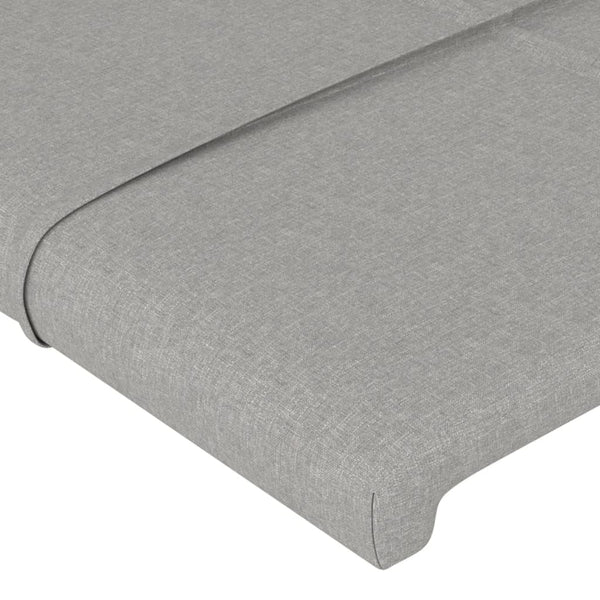 vidaXL Tête de lit à oreilles Gris clair 93x16x118/128 cm Tissu