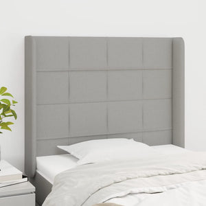 vidaXL Tête de lit à oreilles Gris clair 93x16x118/128 cm Tissu