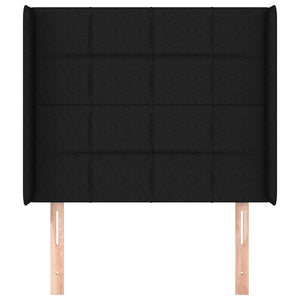 vidaXL Tête de lit à oreilles Noir 93x16x118/128 cm Tissu