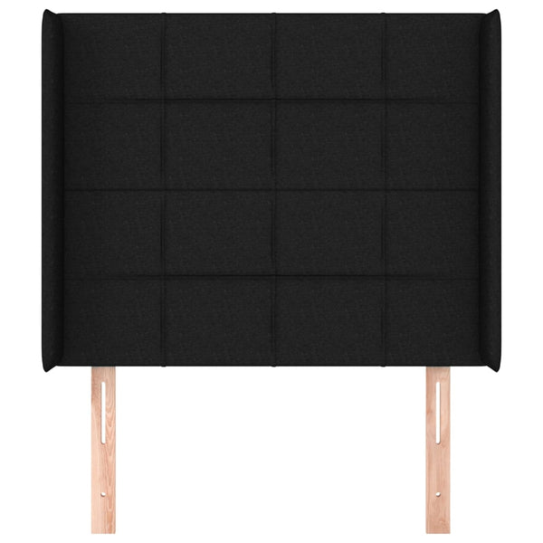 vidaXL Tête de lit à oreilles Noir 93x16x118/128 cm Tissu