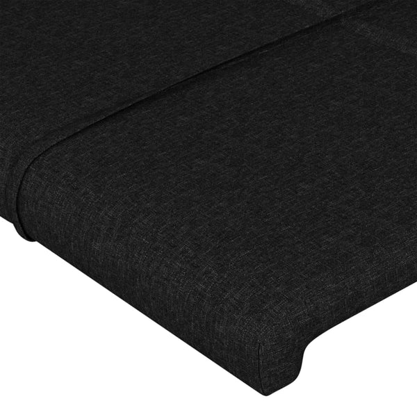 vidaXL Tête de lit à oreilles Noir 93x16x118/128 cm Tissu