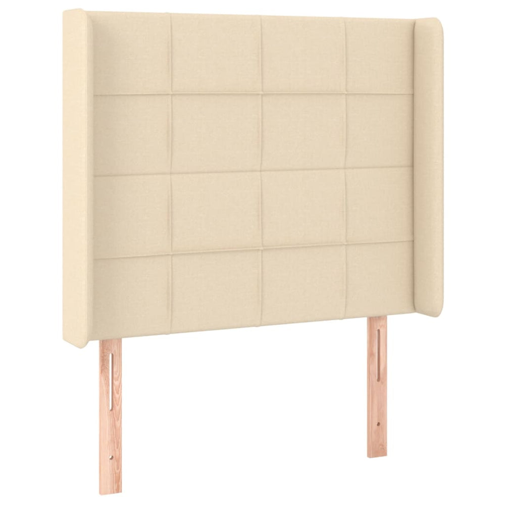 vidaXL Tête de lit à oreilles Crème 93x16x118/128 cm Tissu