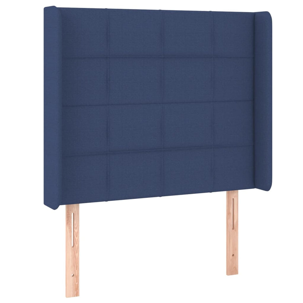 vidaXL Tête de lit avec Oreilles Bleu 93x16x118/128 cm Tissu