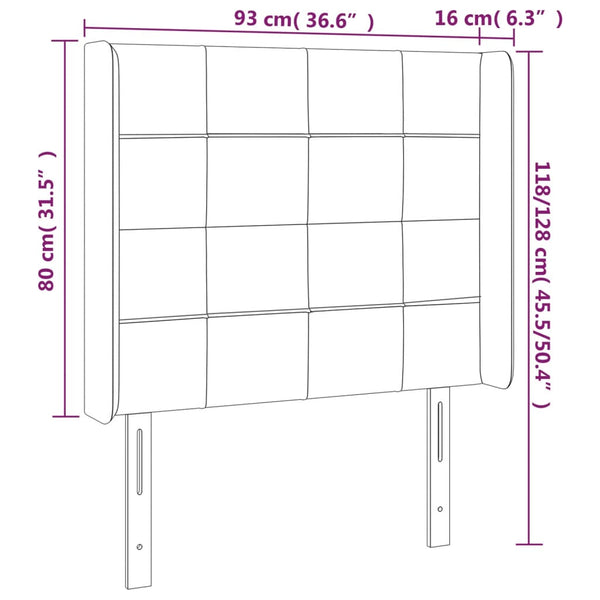 Kopfteil mit Ohren Blau 93x16x118/128 cm Stoff