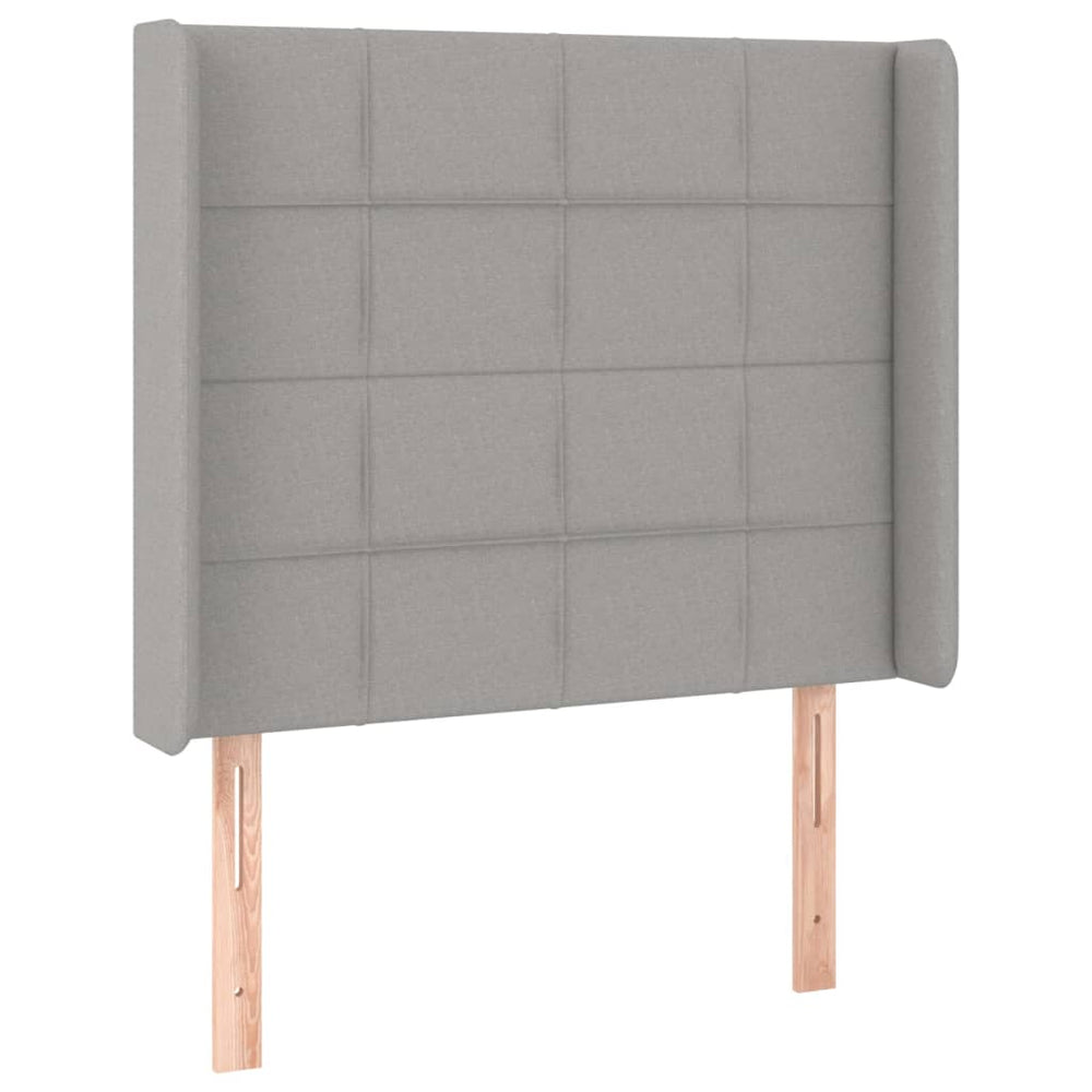 vidaXL Tête de lit à oreilles gris clair 103x16x118/128 cm Tissu