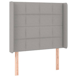 vidaXL Tête de lit à oreilles gris clair 103x16x118/128 cm Tissu