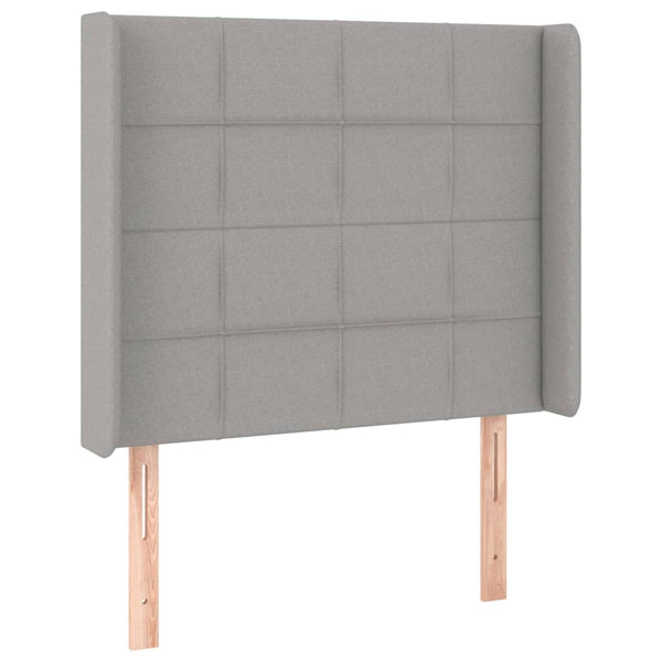 vidaXL Tête de lit à oreilles gris clair 103x16x118/128 cm Tissu