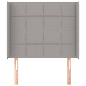 vidaXL Tête de lit à oreilles gris clair 103x16x118/128 cm Tissu