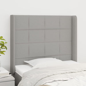 vidaXL Tête de lit à oreilles gris clair 103x16x118/128 cm Tissu