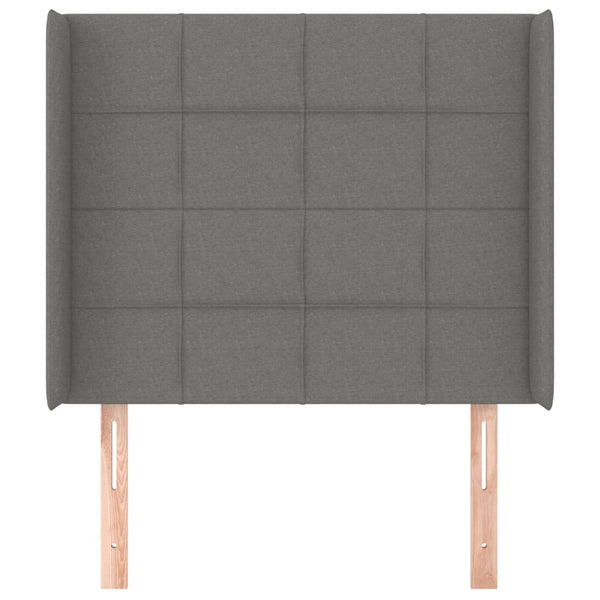 Kopfteil mit Ohren Dunkelgrau 103x16x118/128 cm Stoff