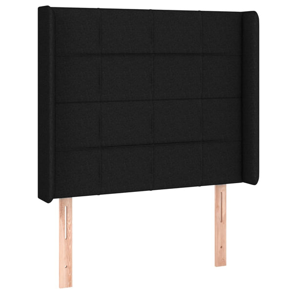 vidaXL Tête de lit à oreilles Noir 103x16x118/128 cm Tissu