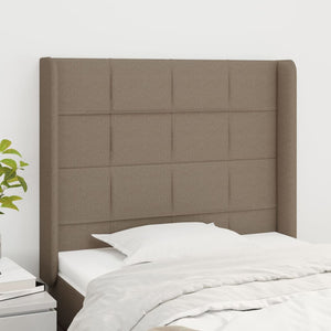 Kopfteil mit Ohren Taupe 103x16x118/128 cm Stoff