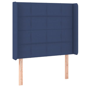 Kopfteil mit Ohren Blau 103x16x118/128 cm Stoff
