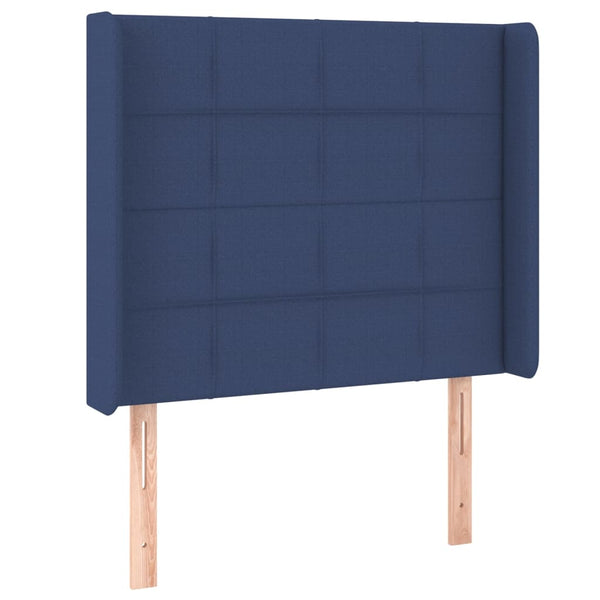 Kopfteil mit Ohren Blau 103x16x118/128 cm Stoff