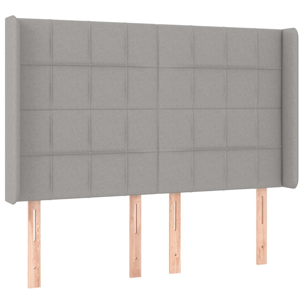 vidaXL Tête de lit avec oreilles gris clair 147x16x118/128 cm Tissu