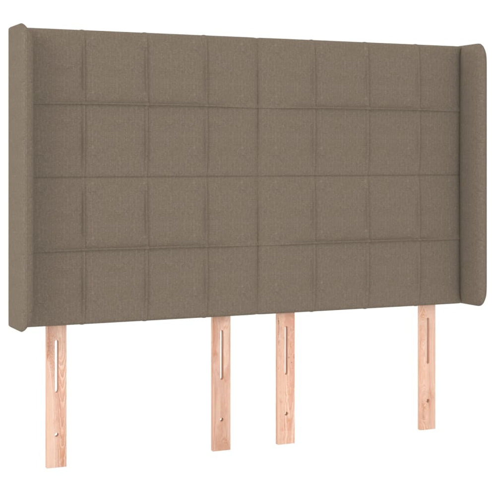 vidaXL Tête de lit à oreilles taupe 147x16x118/128 cm tissu