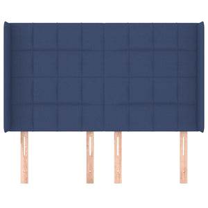 Kopfteil mit Ohren Blau 147x16x118/128 cm Stoff
