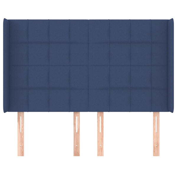 Kopfteil mit Ohren Blau 147x16x118/128 cm Stoff