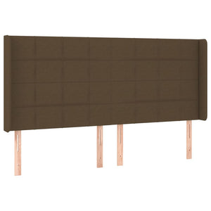 Kopfteil mit Ohren Dunkelbraun 163x16x118/128 cm Stoff
