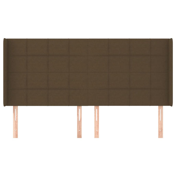 Kopfteil mit Ohren Dunkelbraun 163x16x118/128 cm Stoff