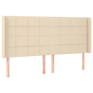 Kopfteil mit Ohren Creme 163x16x118/128 cm Stoff