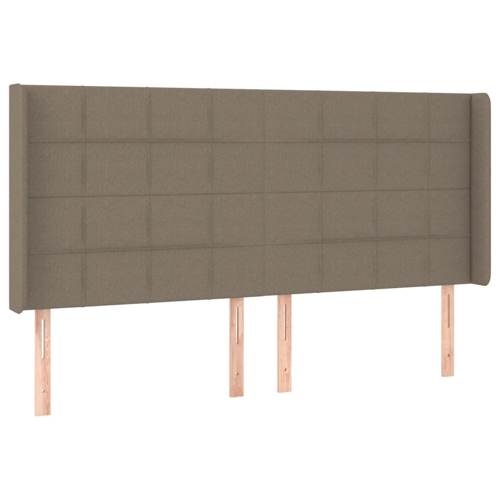 vidaXL Tête de lit à oreilles taupe 183x16x118/128 cm tissu