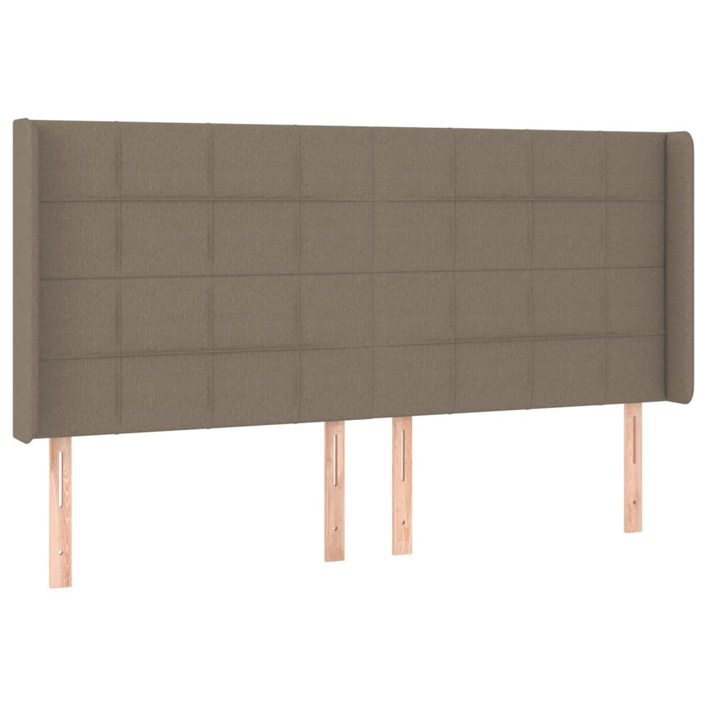 vidaXL Tête de lit avec Oreilles Taupe 203x16x118/128 cm Tissu