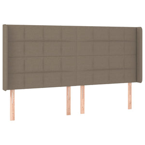 Kopfteil mit Ohren Taupe 203x16x118/128 cm Stoff