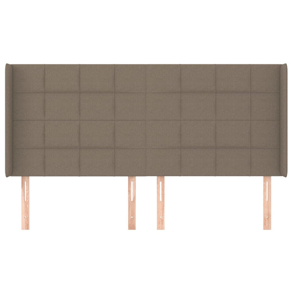 Kopfteil mit Ohren Taupe 203x16x118/128 cm Stoff