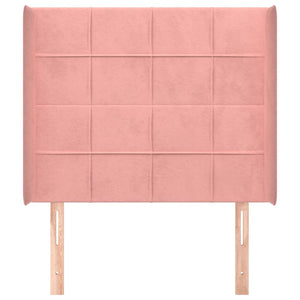 Kopfteil mit Ohren Rosa 93x16x118/128 cm Samt