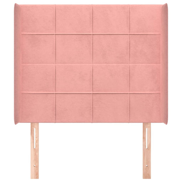 Kopfteil mit Ohren Rosa 93x16x118/128 cm Samt