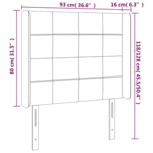 Kopfteil mit Ohren Rosa 93x16x118/128 cm Samt
