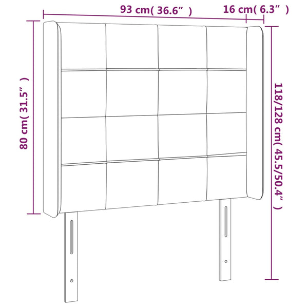 Kopfteil mit Ohren Rosa 93x16x118/128 cm Samt